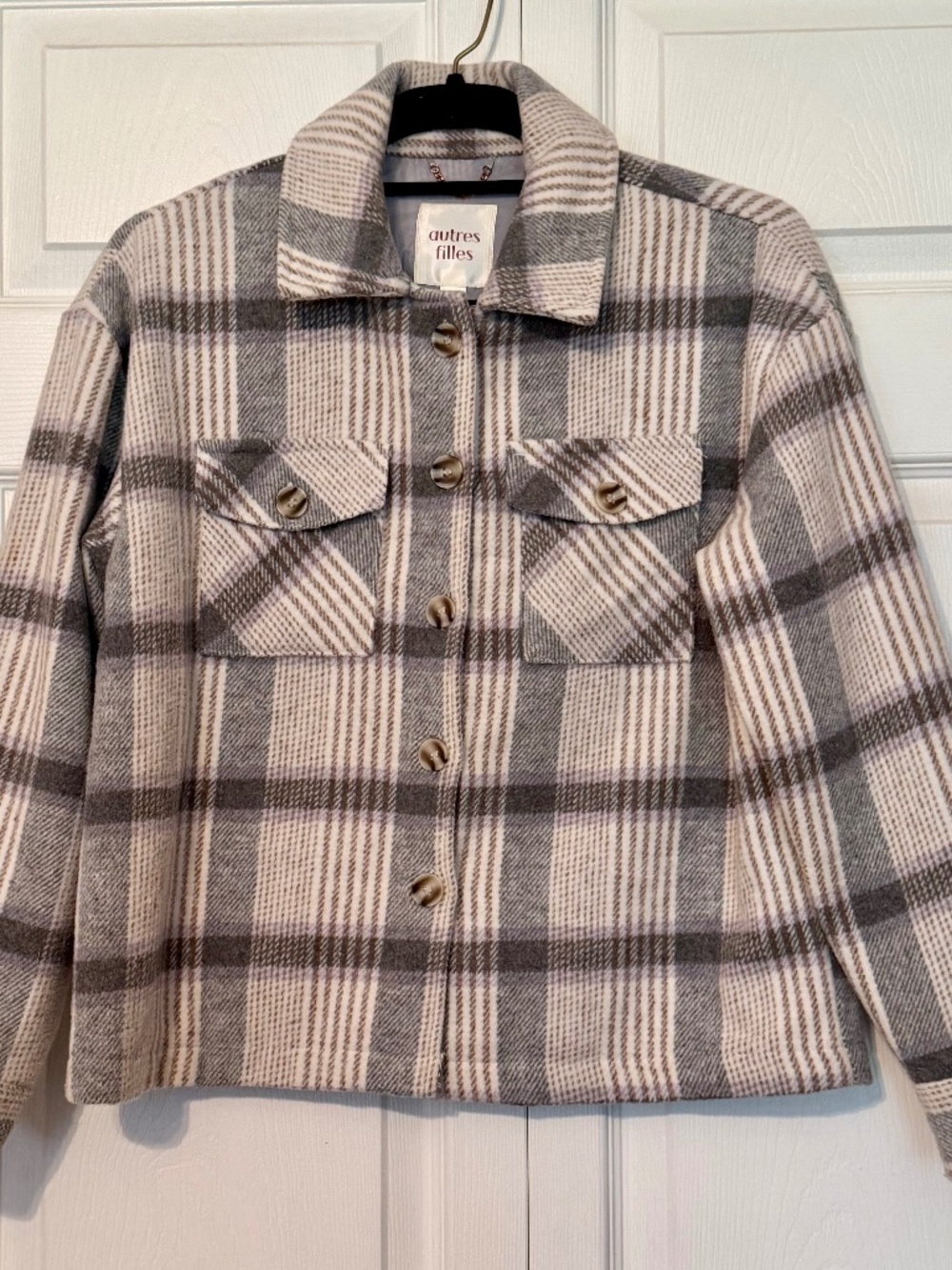 Plaid Front Button Jacket